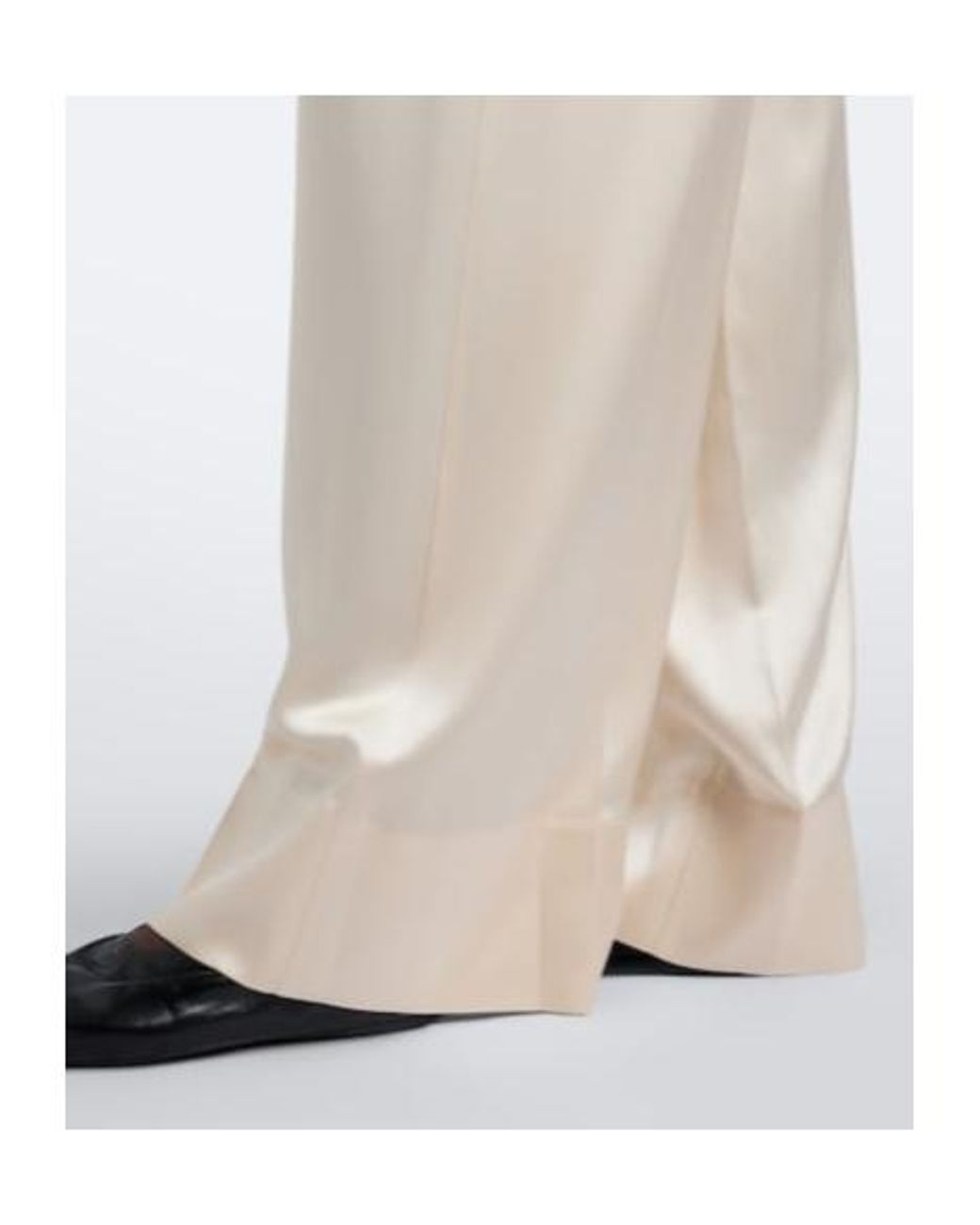 Joseph White Dijon Silk Satin Wide-Leg Pants