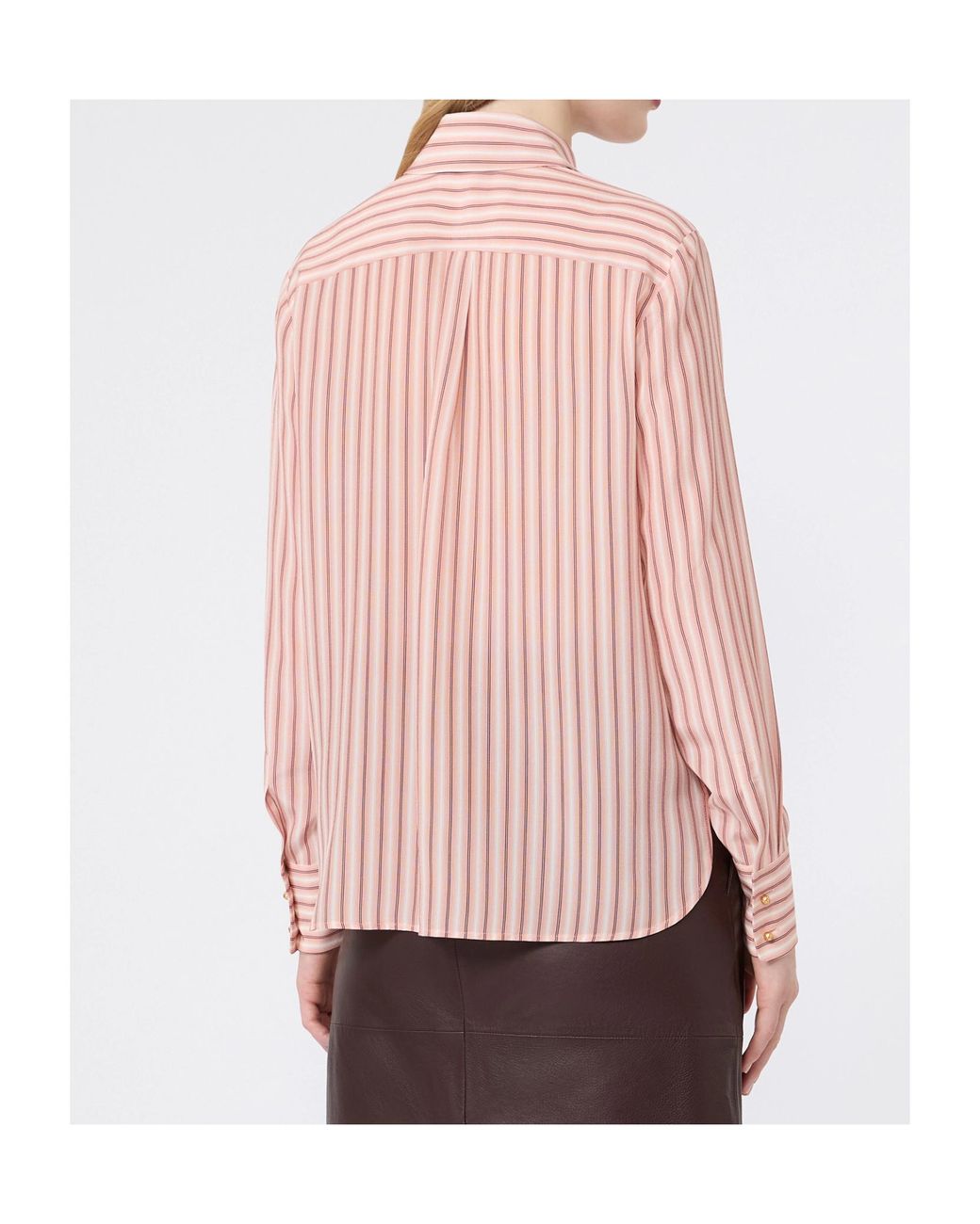 Max Mara Pink Studio Striped Button-Up Shirt