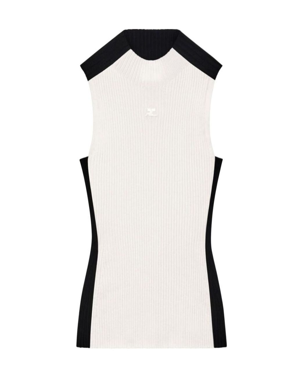 Courreges Multicolor Courrèges Contrast Frame Ribbed Sleeveless Tank Top
