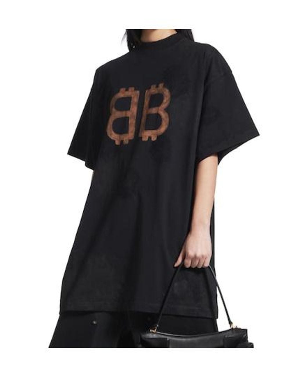 Balenciaga Black T-Shirt Crypto Oversize for men