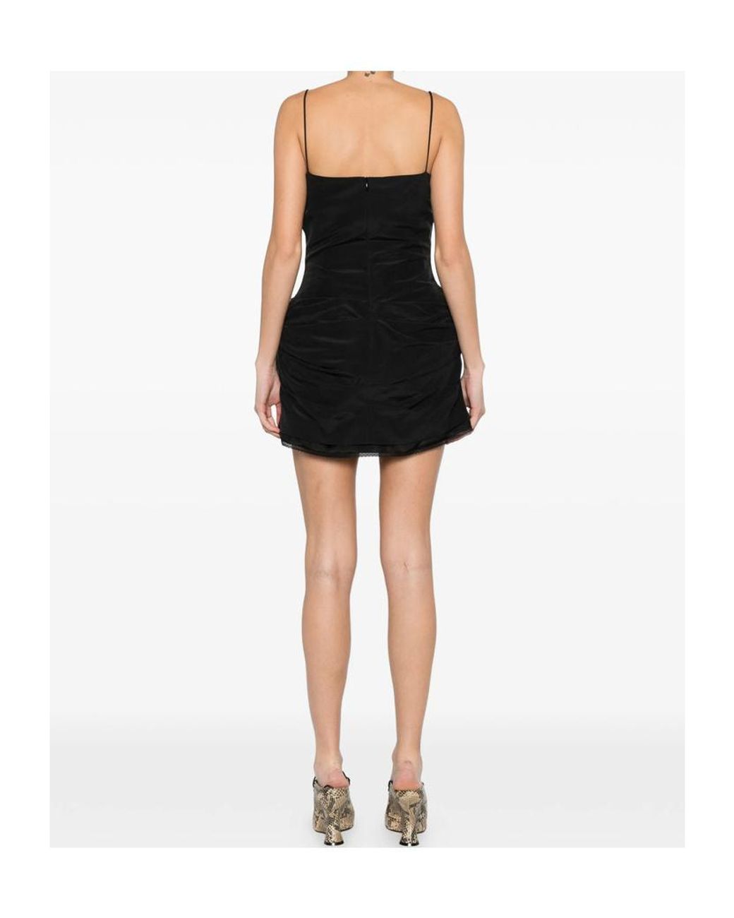 Magda Butrym Black Rhinestone-Embellished Strapless Cut-Out Dress
