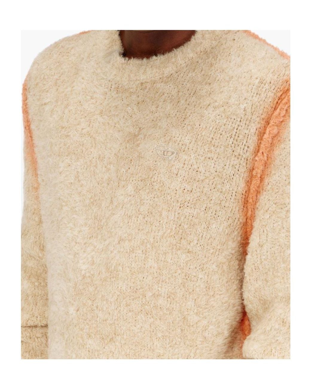 DIESEL Natural Alpaca-Blend Jumper With Spray-Dyed Seams for men