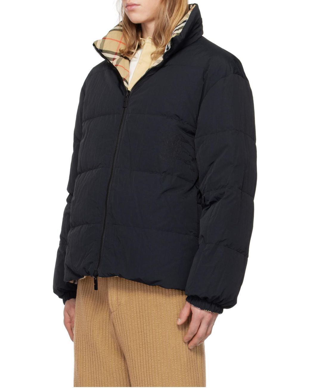 Burberry Metallic Reversible Check Puffer Jacket for men