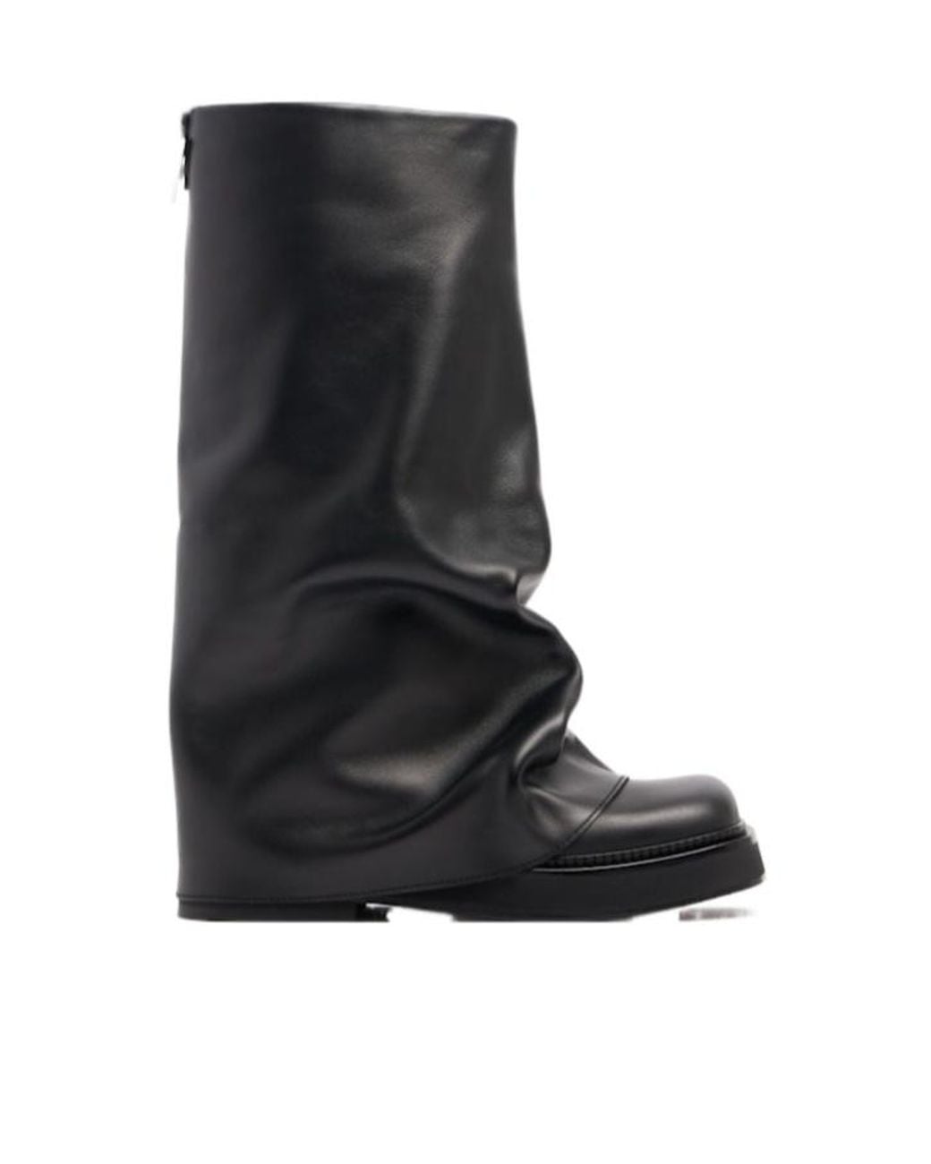The Attico Black Thigh-High Boots With Ruched Shaft