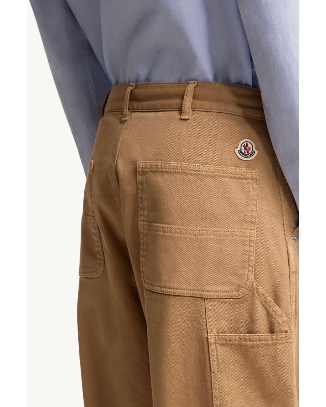 Moncler Natural Gabardine Cargo Pants for men