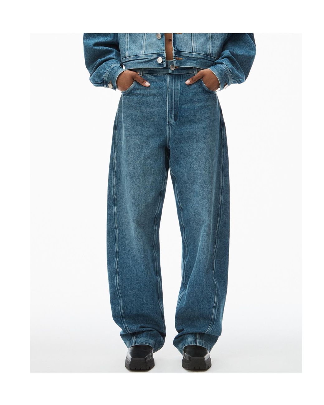 Alexander Wang Blue Wide-Leg Ballon Jeans