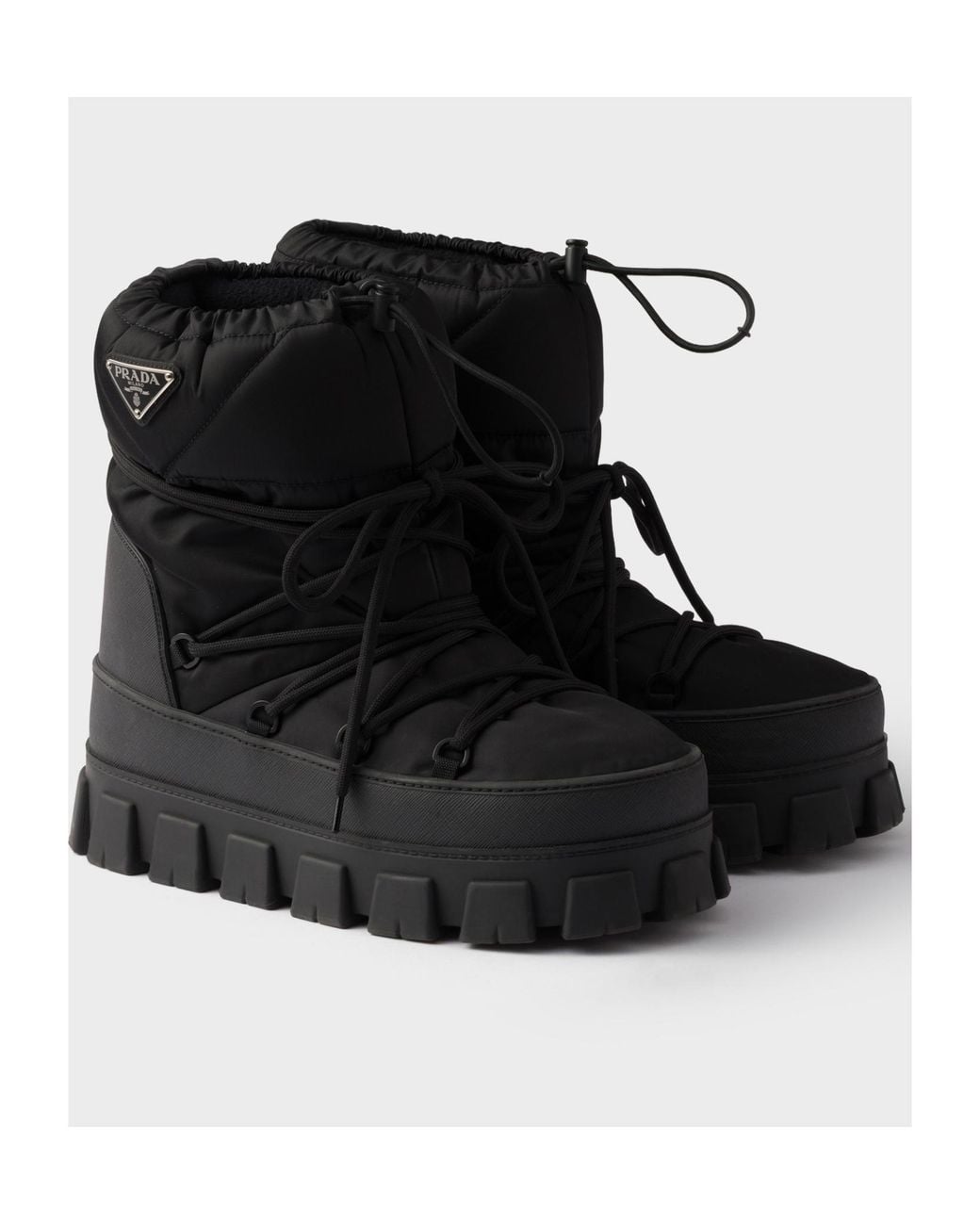 Prada Black Re-Nylon Gabardine Après Ski Booties for men