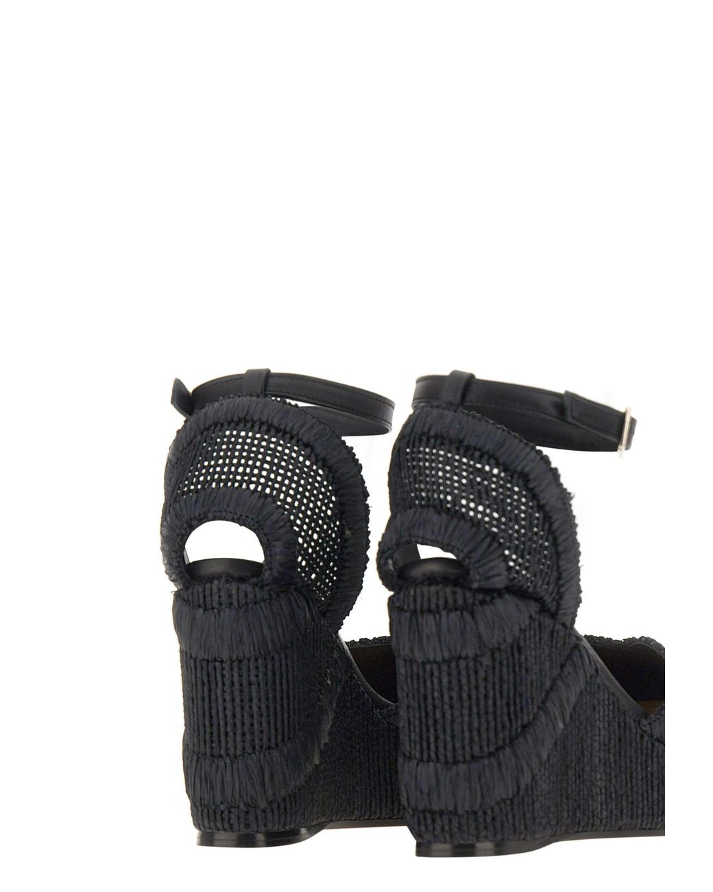 Castaner Black Charmie Ankle-Strap Platform Espadrilles