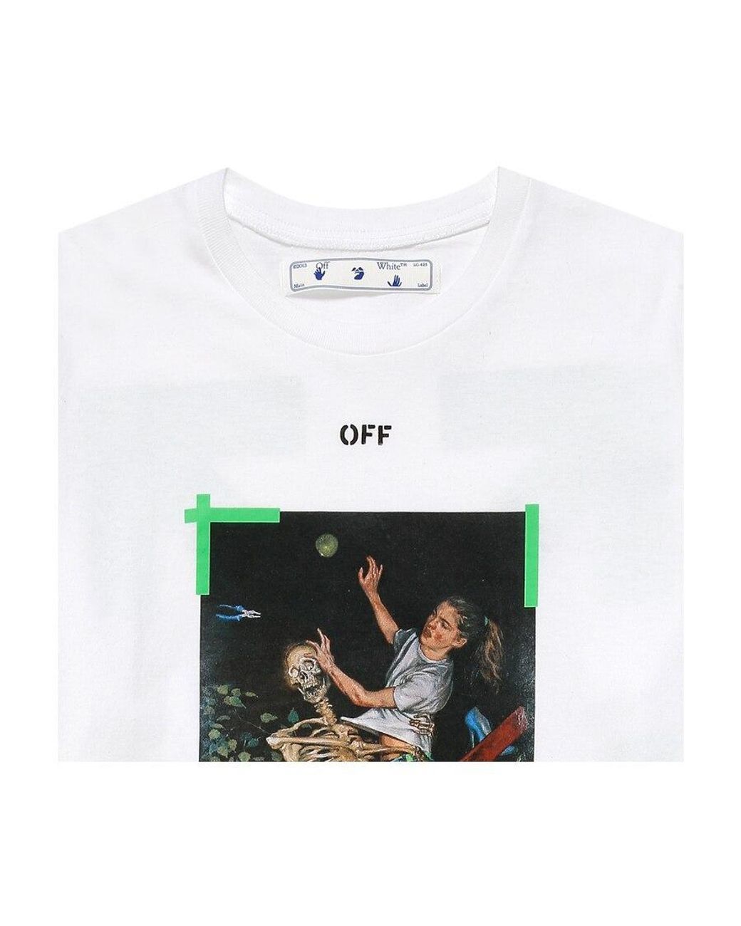 Off-White c/o Virgil Abloh Green Graphic-Print Cotton T-Shirt for men