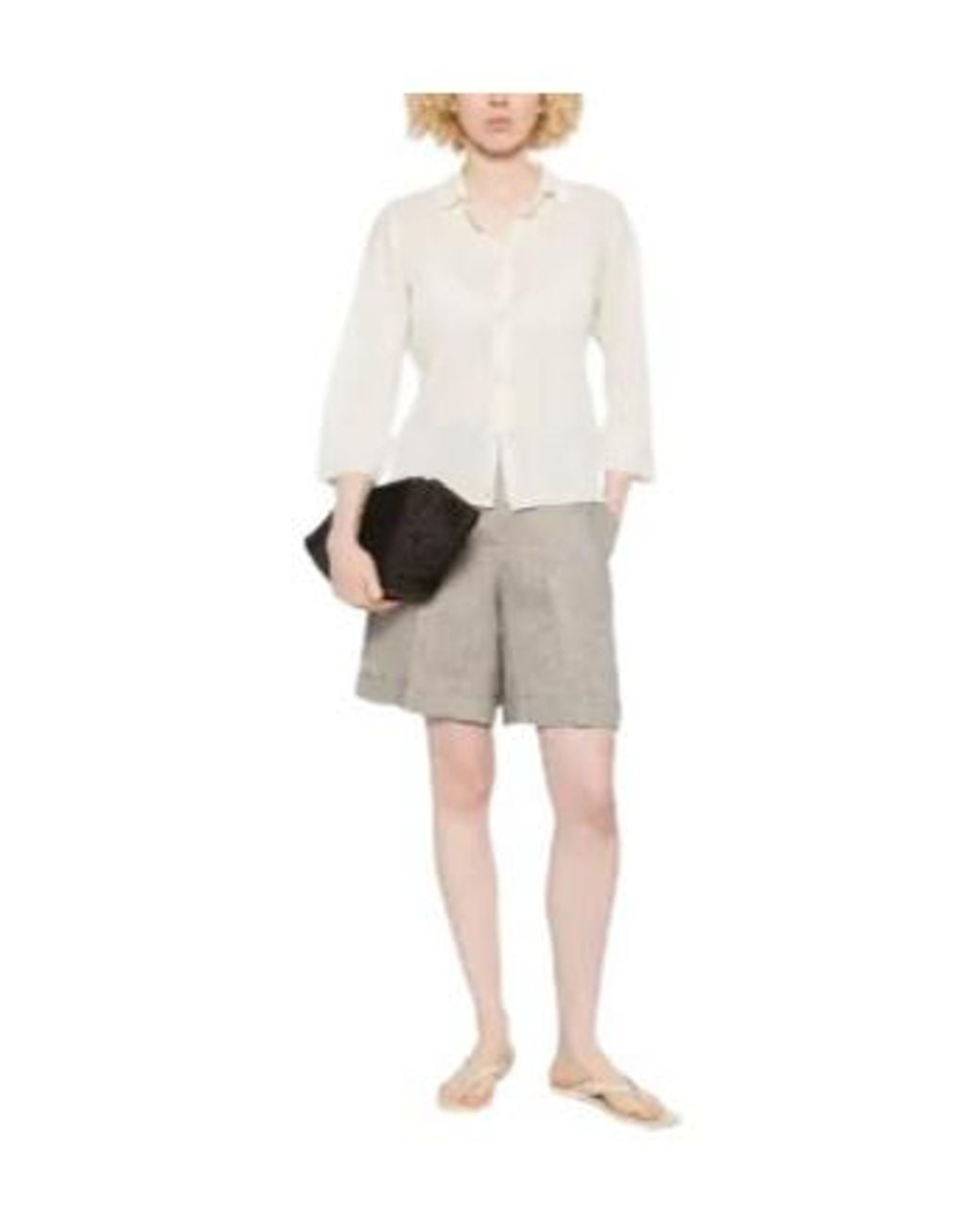Peserico White Three-Quarter Sleeved Buttoned Cardigan