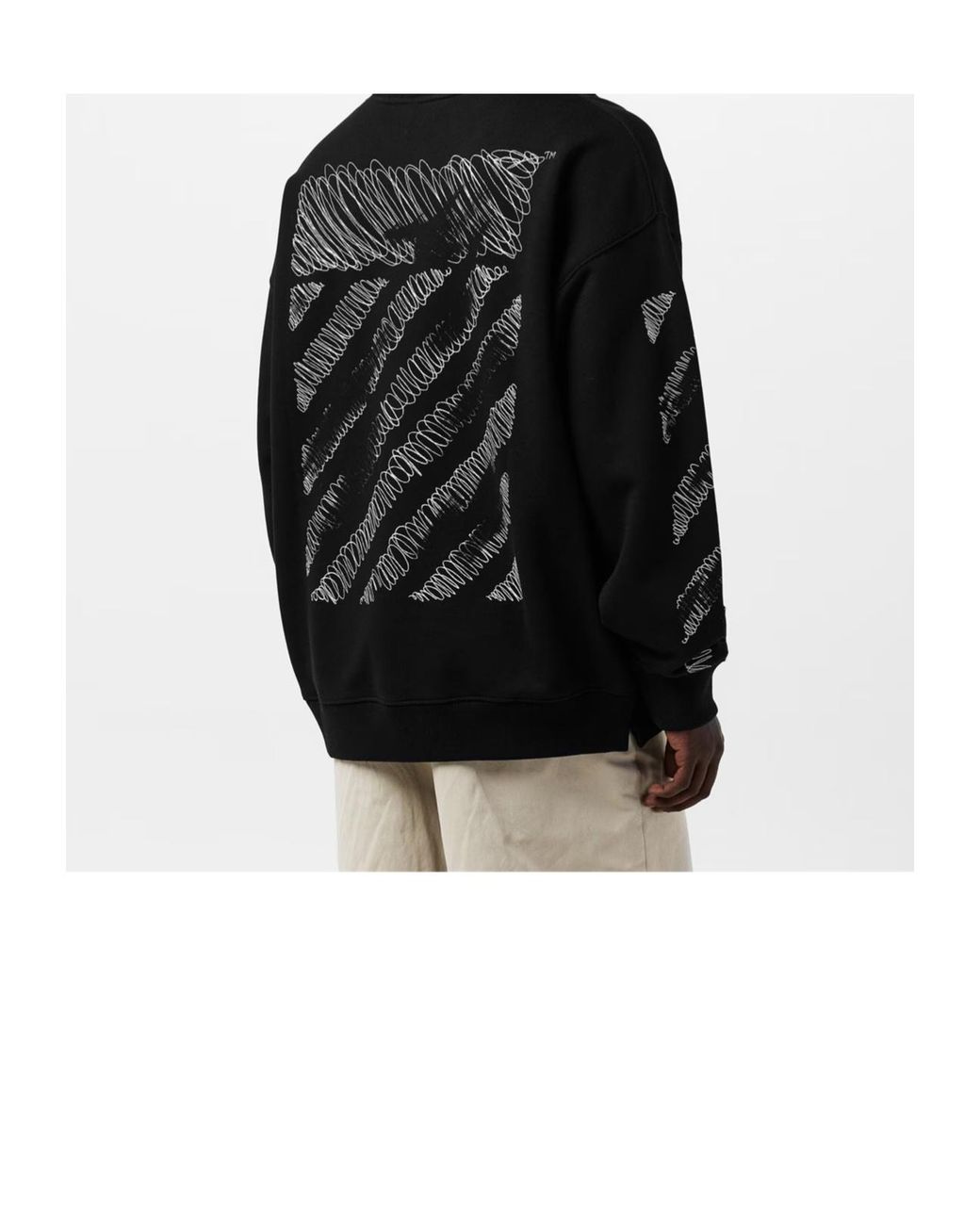 Off-White c/o Virgil Abloh Black Scrib Skate Crew Sweatshirt for men