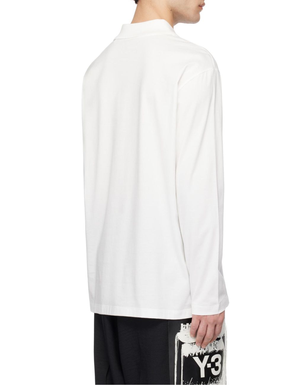 Y-3 White Graphic Logo Long Sleeve T-Shirt for men