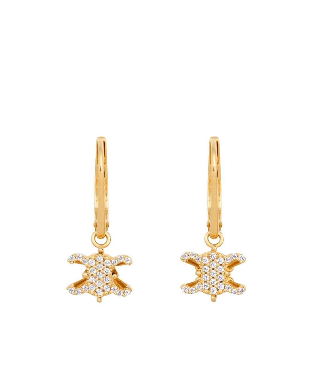 Céline Metallic Triomphe Solitaire Sparkle Earrings