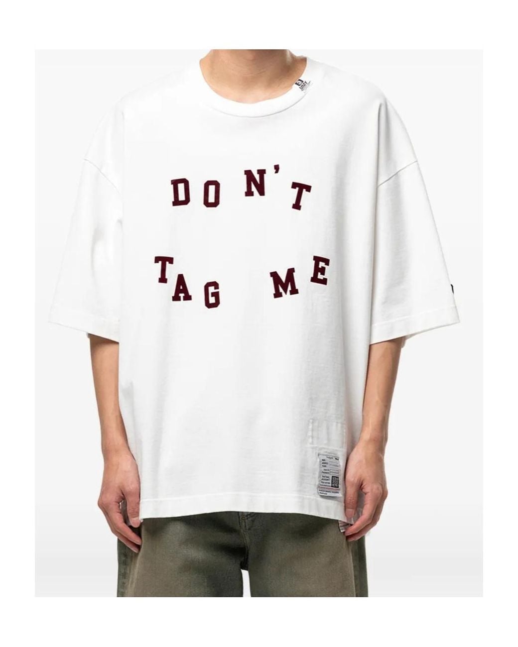 Maison Mihara Yasuhiro White Don'T Tag Me. Flocky-Print T-Shirt for men