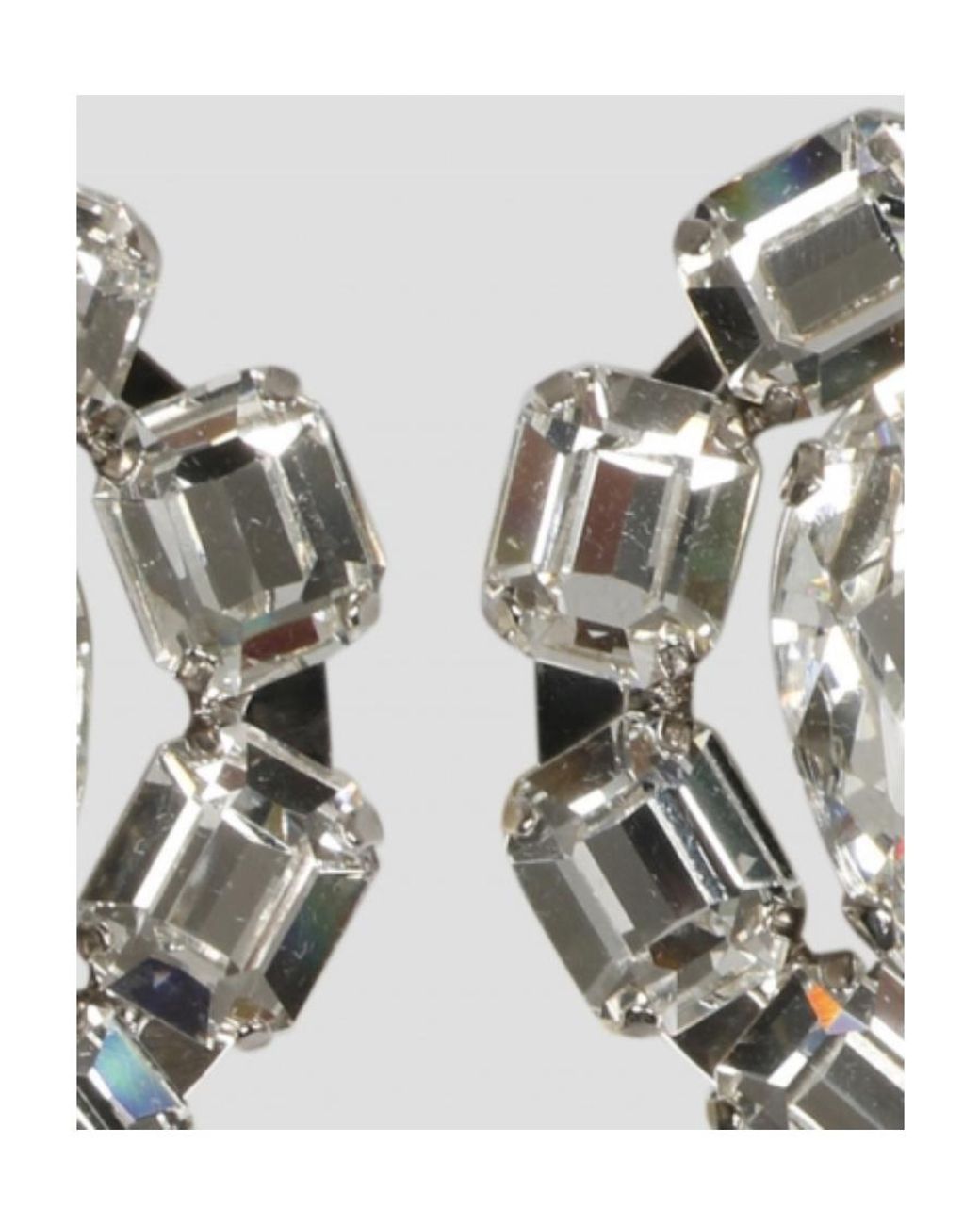 Alessandra Rich White Crystal-Embellished Clip-On Earrings
