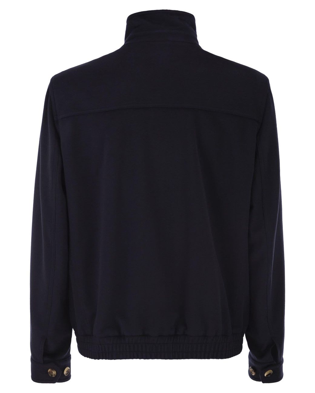Brunello Cucinelli Blue Stand-Collar Wool Jacket for men