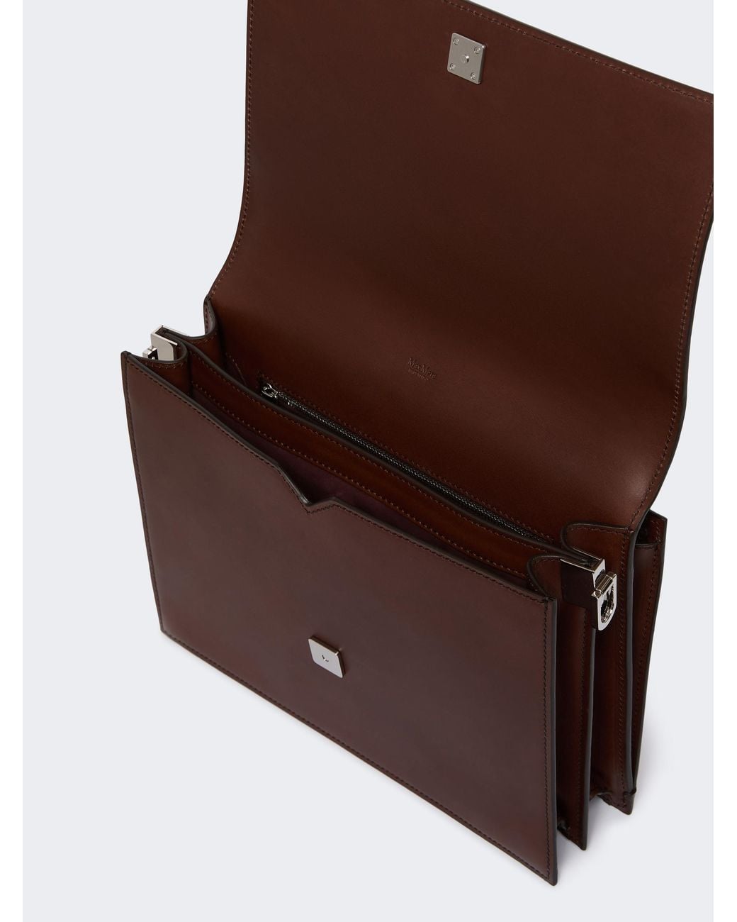 Max Mara Brown Logo-Engraved Shoulder Bag