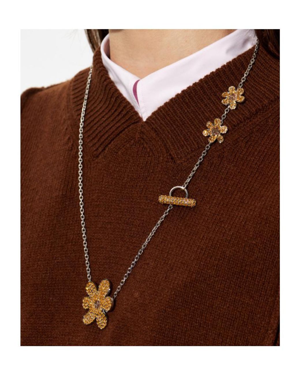Marni Metallic Daisy Necklace