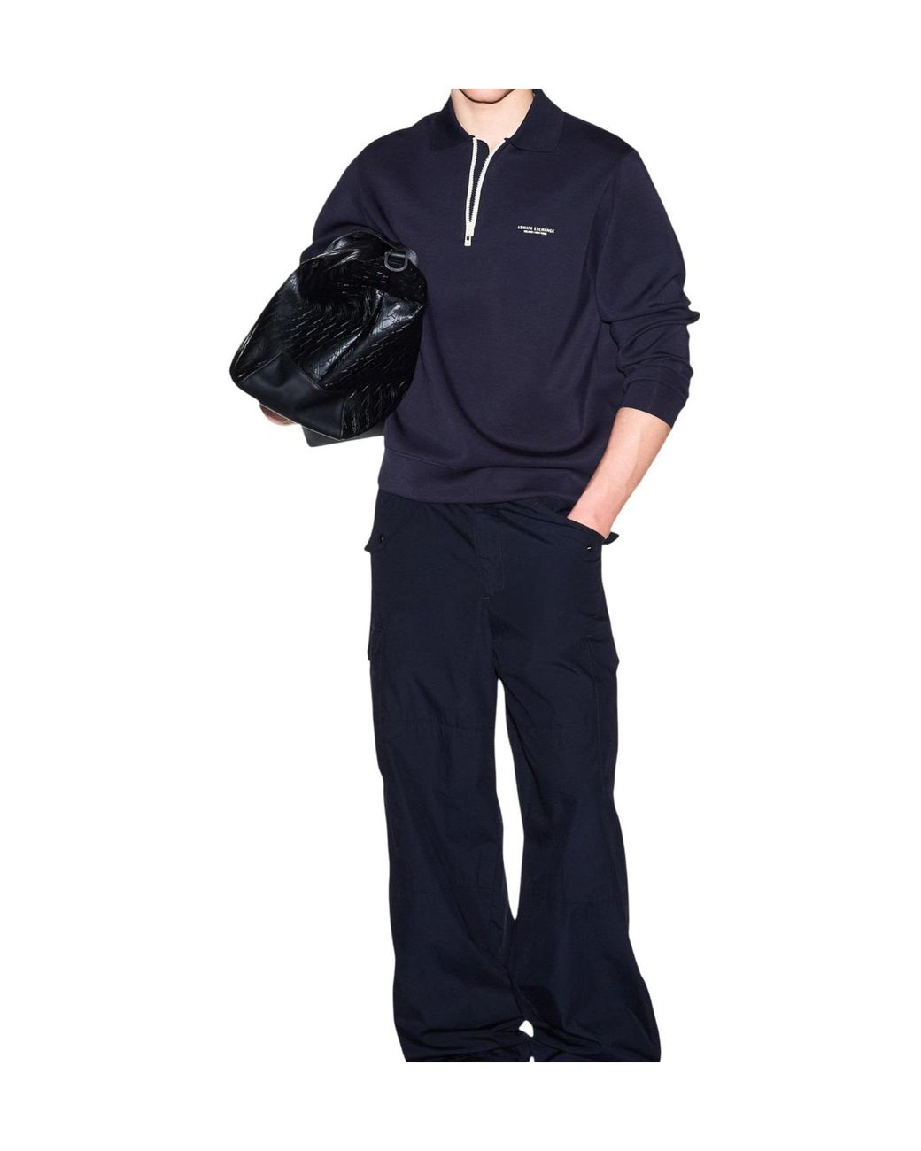 ARMANI EXCHANGE Blue Long-Sleeve Sweatshirt for men