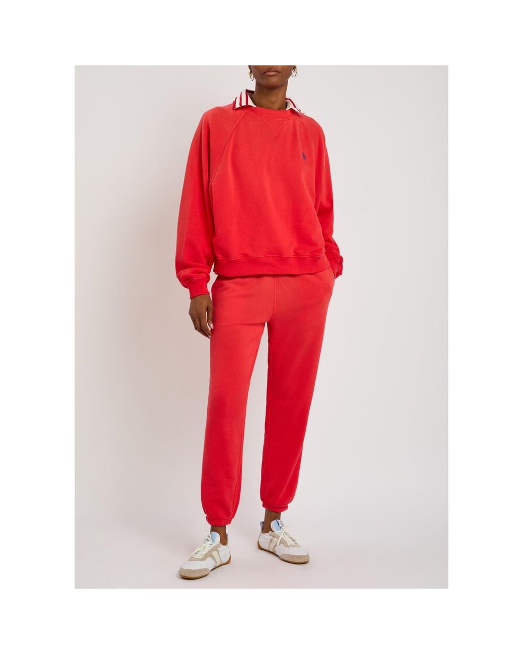 Polo Ralph Lauren Red Cotton Cropped Relaxed-Fit Joggers