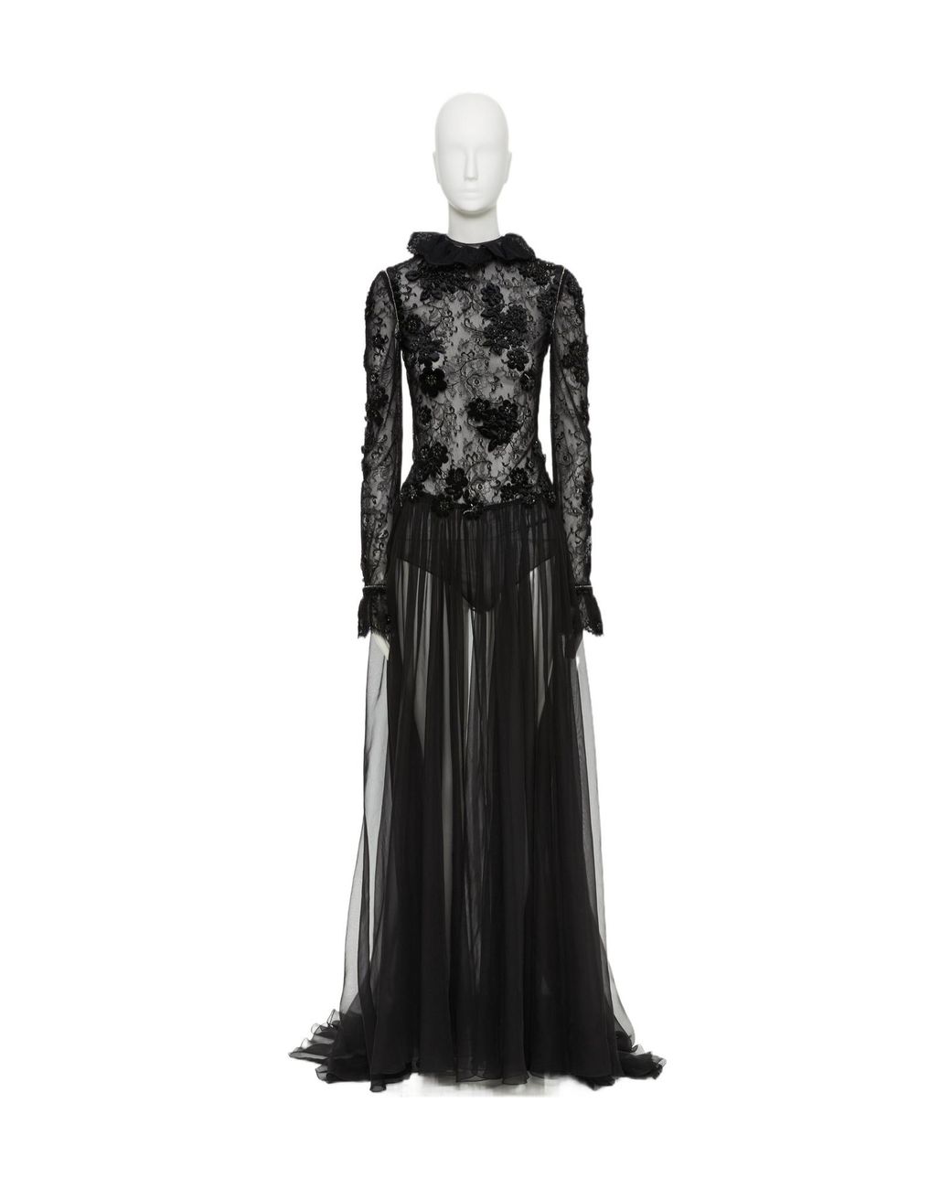 Valentino Black Long-Sleeved Dress
