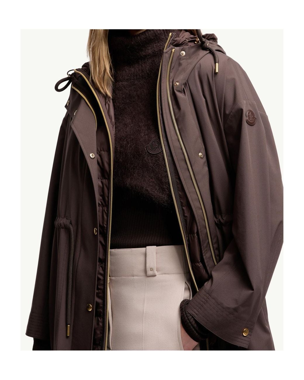 Moncler Brown Mohair Wool Blend Bib
