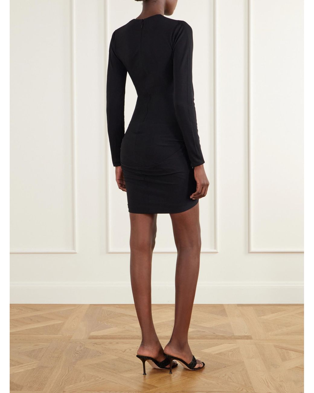 Jacquemus Black Draped Mini Dress