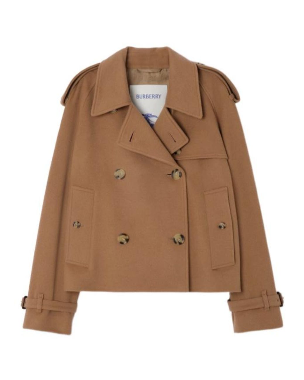 Burberry Brown Mayfair Cropped Cashmere Trench Jacket