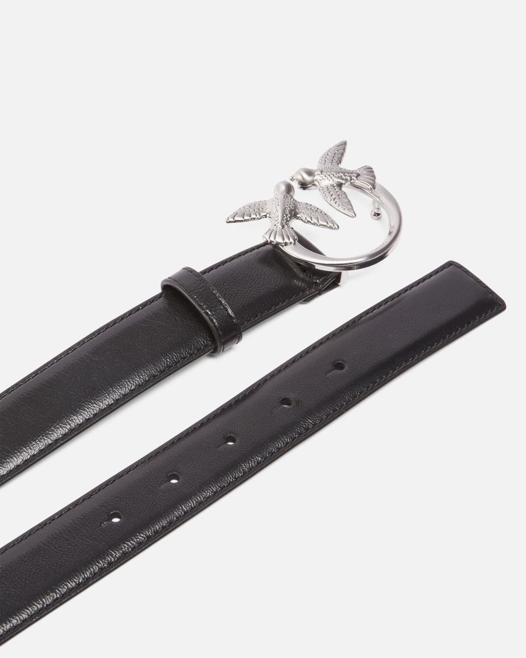 Pinko White Love Berry Buckle Belt