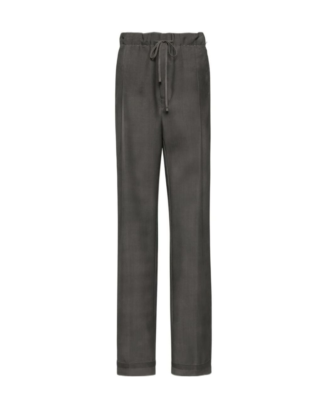 Maison Margiela Gray Drawstring Straight-Leg Trousers