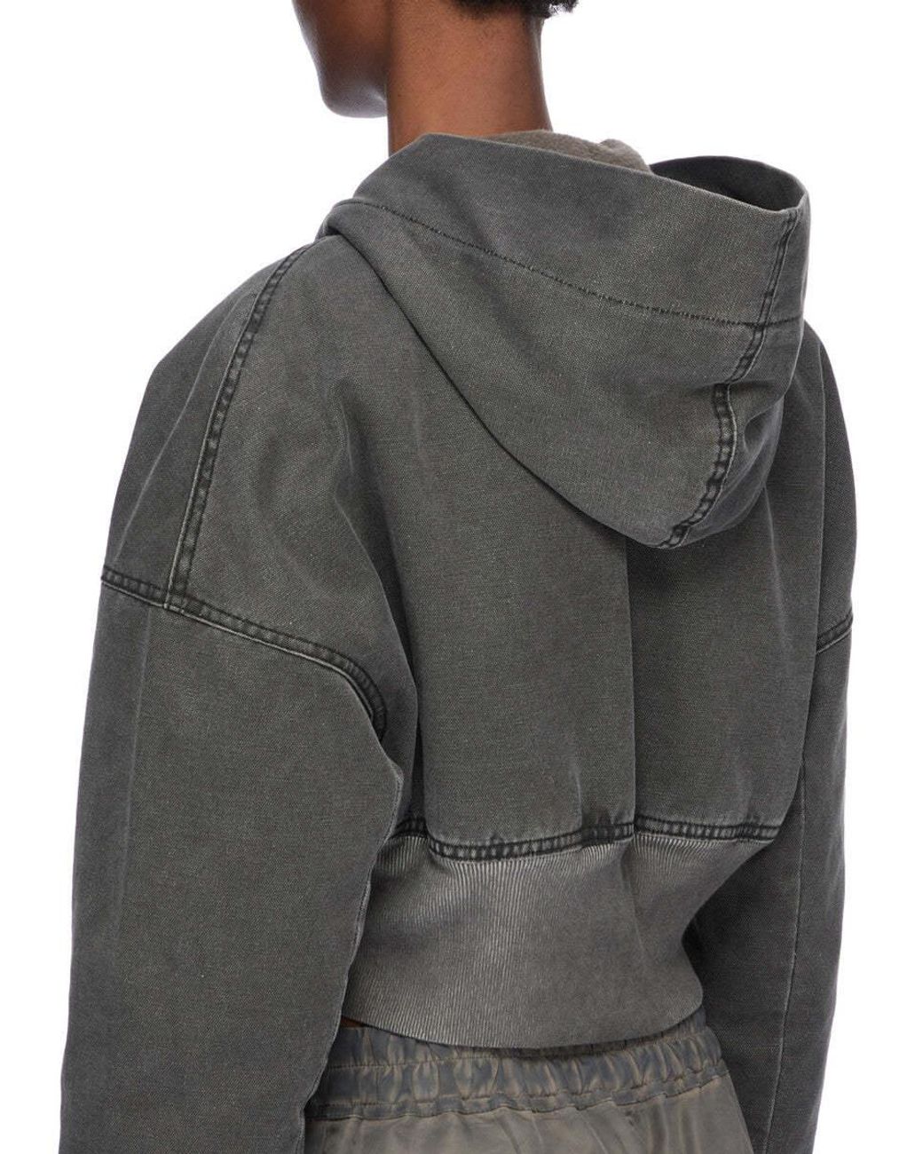 Rick Owens Gray Cropped Bomber Jacket