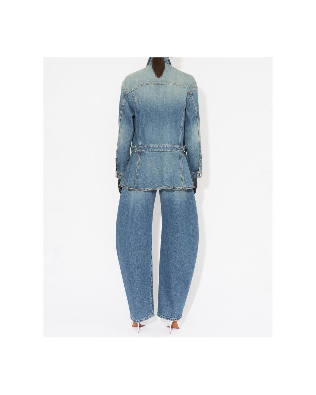Alaïa Blue Alaïa Denim Peplum Jacket