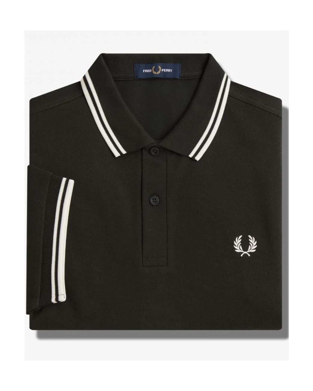 Fred Perry Black M3600 Twin Tipped Polo Shirt for men