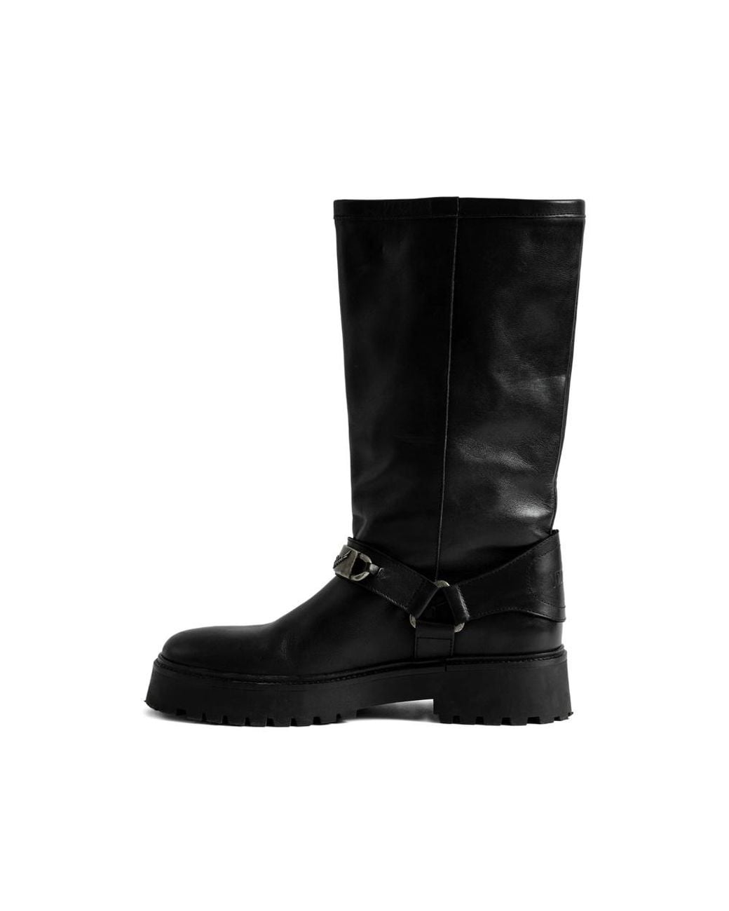 Zadig & Voltaire Black Angie Leather Biker Boots