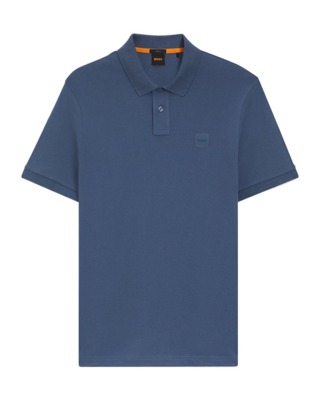 Boss Blue Collared Short-Sleeved Polo Shirt for men