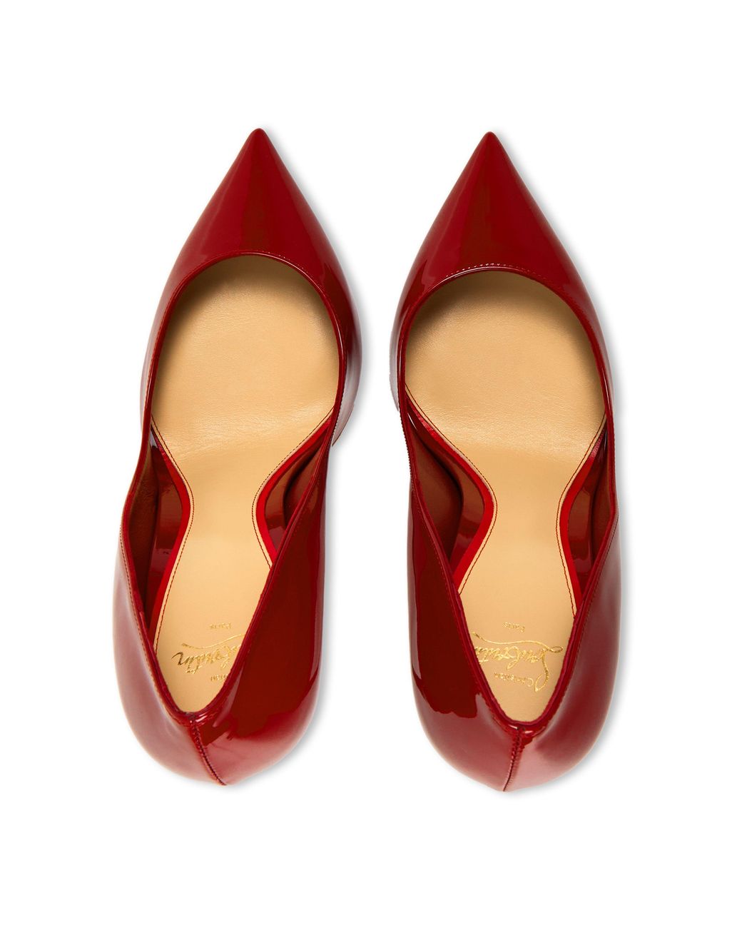 Christian Louboutin Red Pointed Toe Patent Leather Stiletto Heel Pumps
