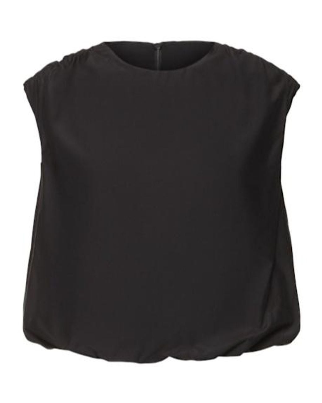 Loulou de Saison Black Cosma Pleated Sleeveless Top