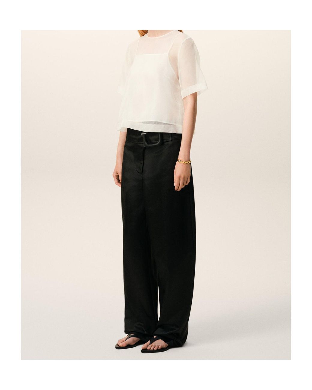 AMI White Sheer Top