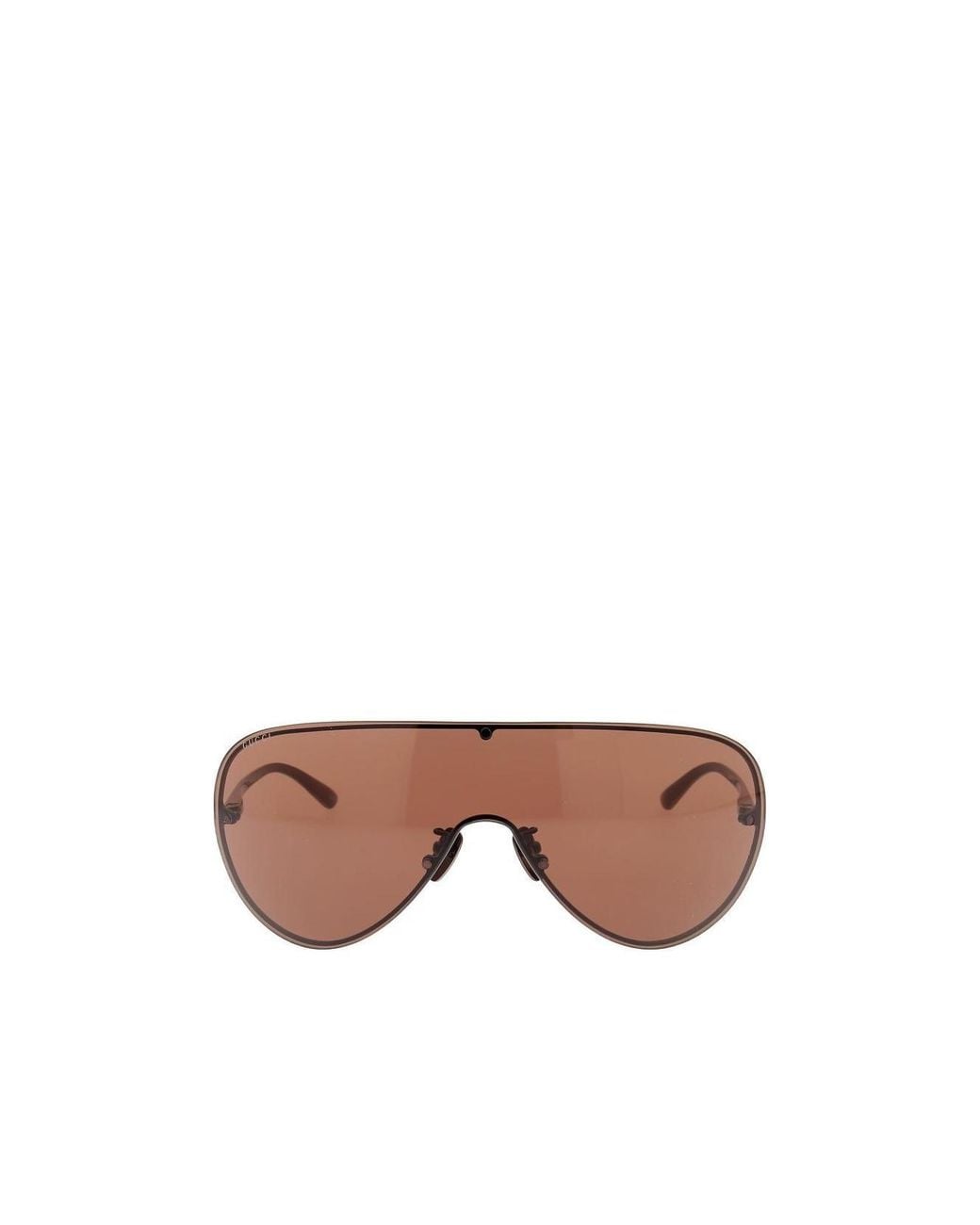 Gucci Brown Rimless Shield Sunglasses