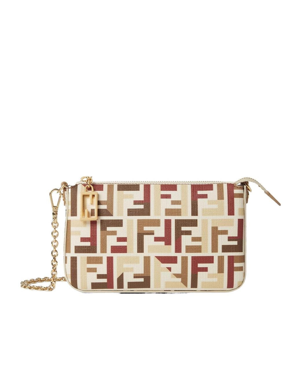 Fendi Natural Baguette Ff Printed Pouch