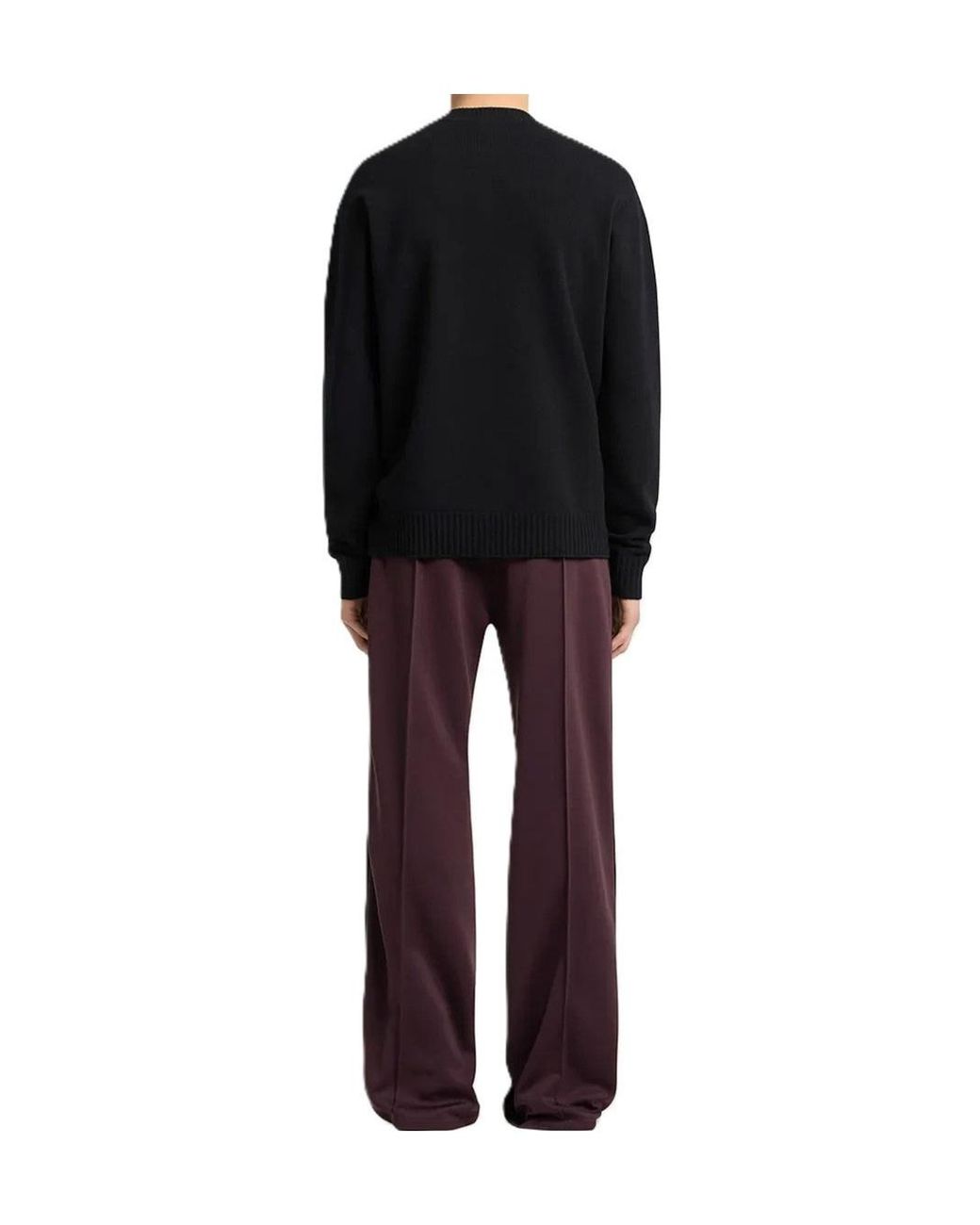 Courreges Black Logo-Embroidered Crew-Neck Sweater for men