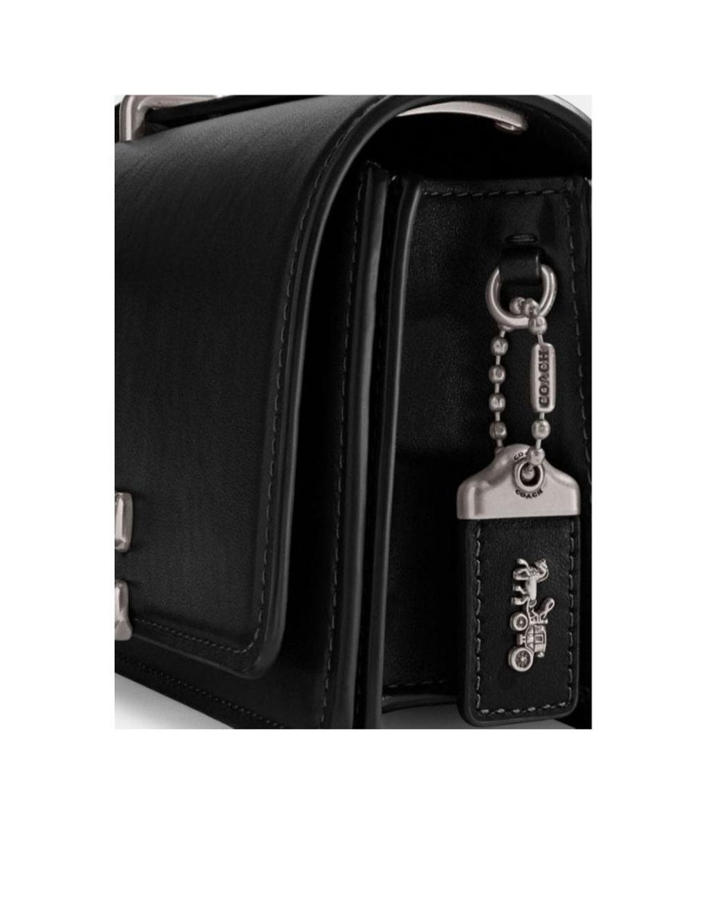 COACH Luxe Refined Calf Leather Bandit Crossbody Black One Size