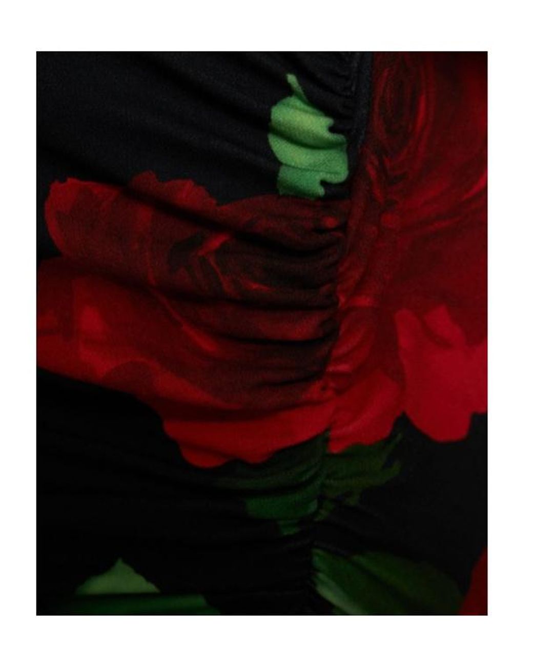 Magda Butrym Black Printed Jersey Long Sleeve Top W/Flowers