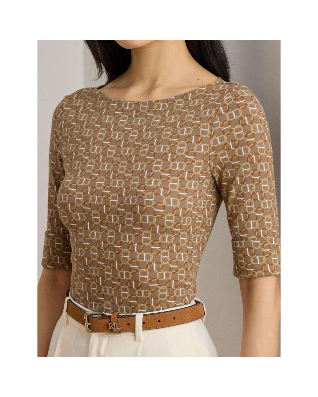 Ralph Lauren Natural Printed Short-Sleeved T-Shirt