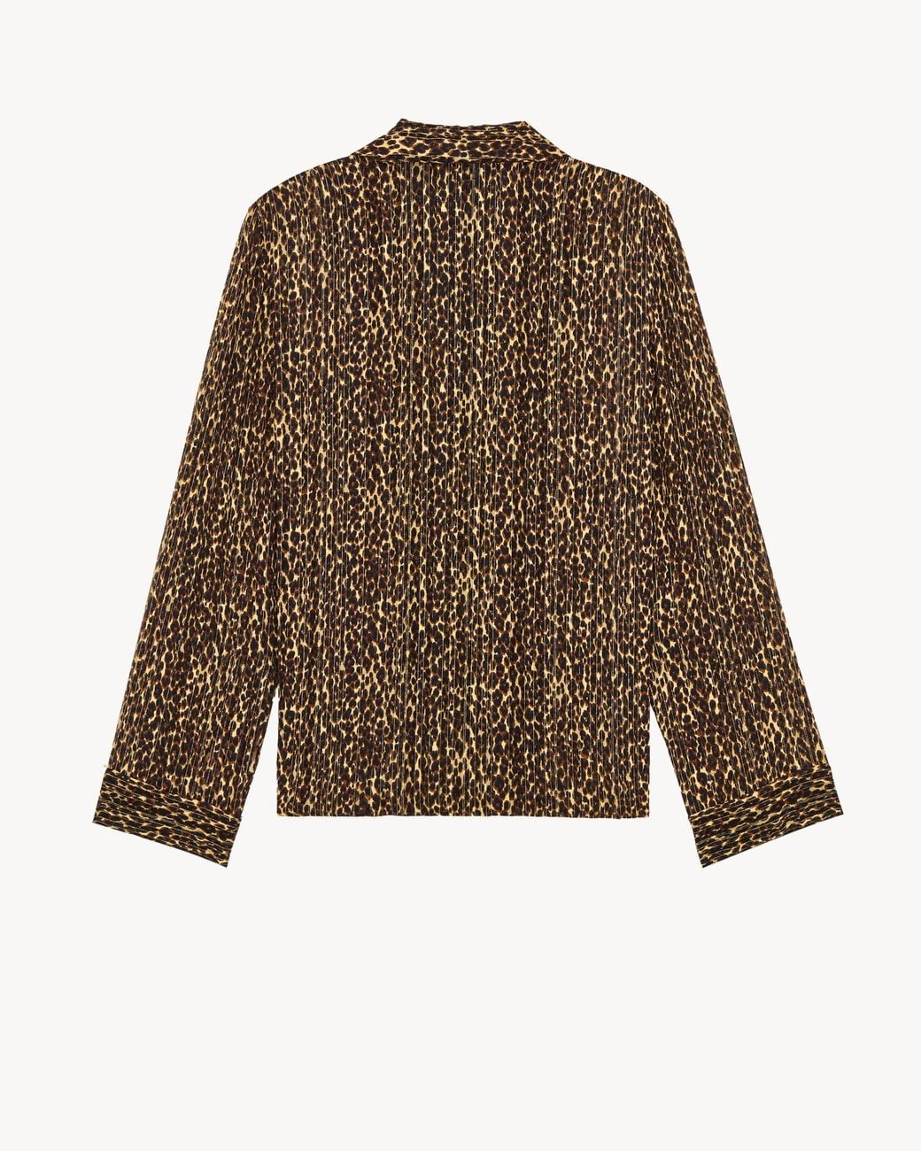 Saint Laurent Brown Leopard Printed Pajama Blouse