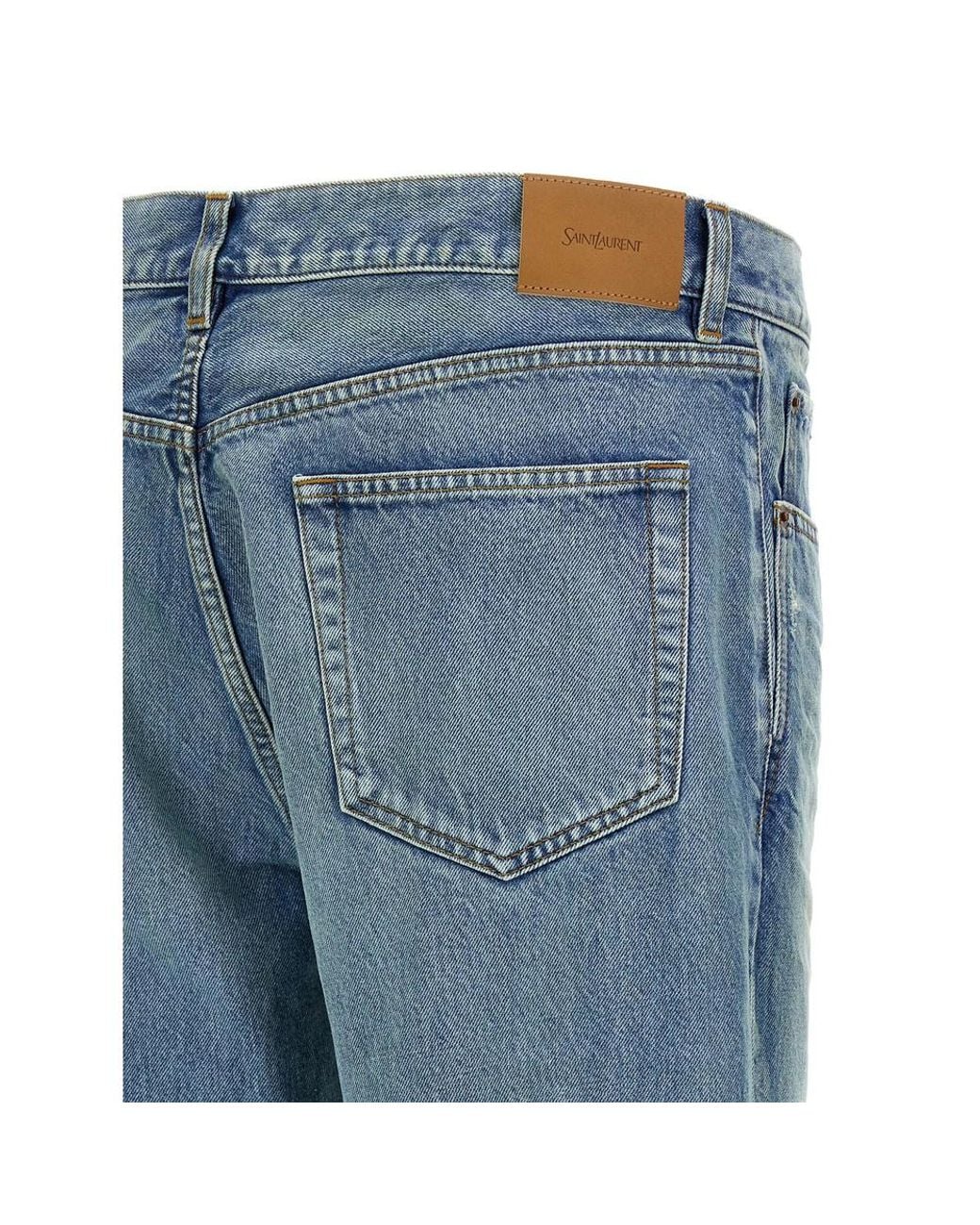 Saint Laurent Blue Loose-Fit Mid-Rise Jeans for men