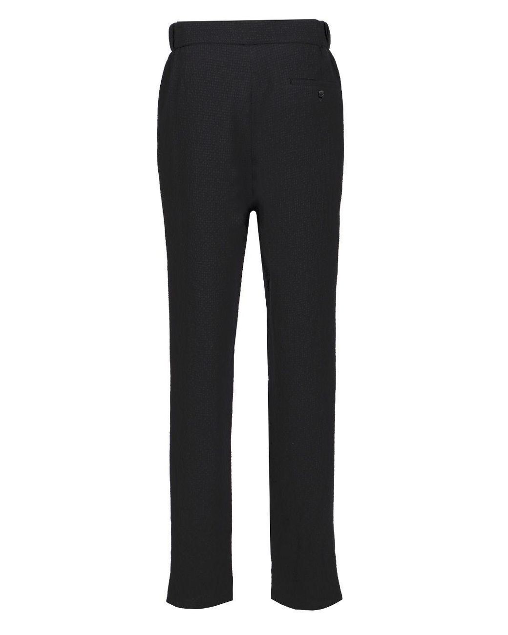 Giorgio Armani Black Stretch Wool Single Pleat Trousers for men
