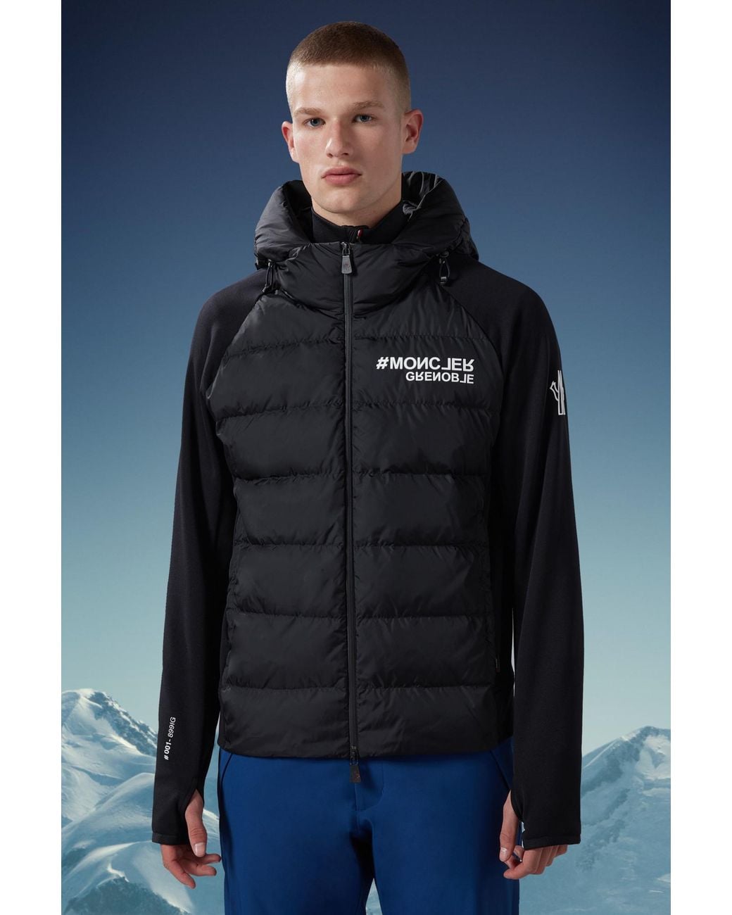 Moncler Black Grenoble Padded Zip-Up Hoodie for men