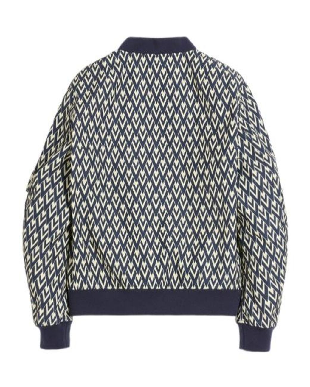Valentino Gray Nylon Bomber Jacket With Toute La V Print for men