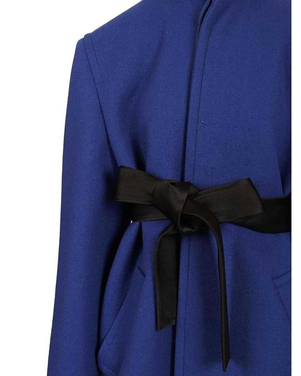 Saint Laurent Blue Boxy Belted Coat
